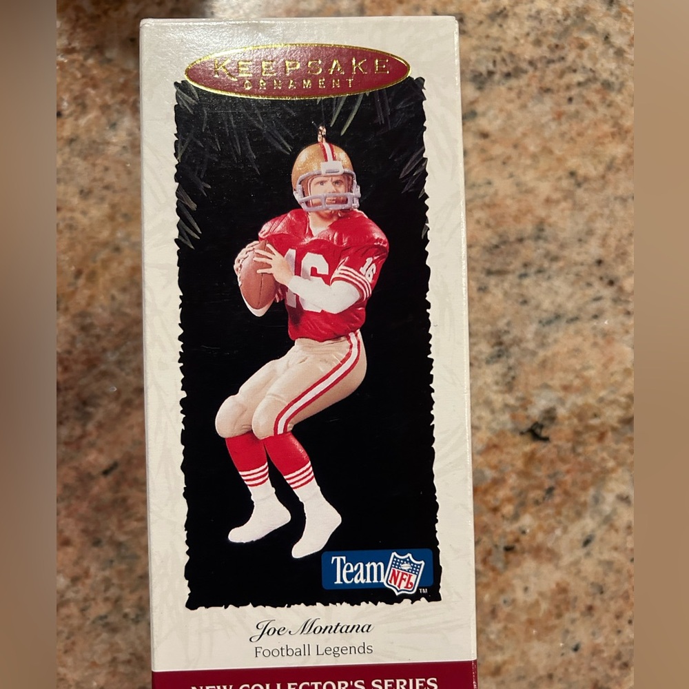 49’ers  1995 Joe Montana #16 SF Hallmark Keepsake Football Legends Ornament NIB